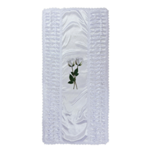 Покривало ритуальне з печаткою «Білі троянди»