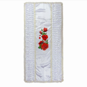 Покривало ритуальне з печаткою «Червоні троянди»
