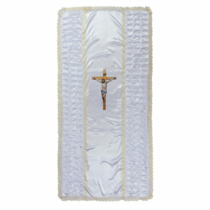 Покривало ритуальне з печаткою «Хрест із розп'яттям» католицьке